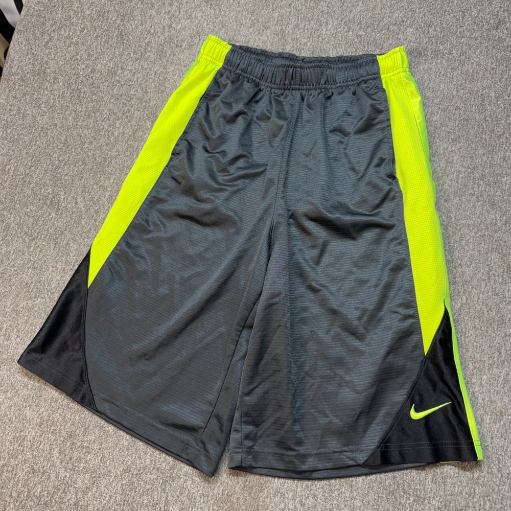 Nike Mens Basketball Shorts XL Grey Neon Lime Green Athletic Gym Activewear